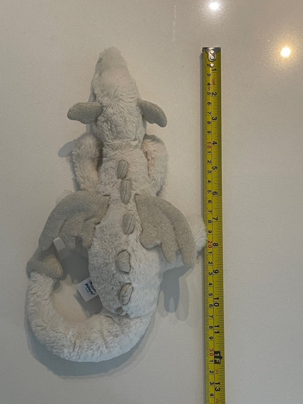 Authentic RARE Jellycat Little Snow Dragon White Retired Plush Small 12" cute